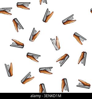 pattern storage stapler cartoon. equipment construction, distribution factory, shipping fork storage stapler sign vector Stock Vector