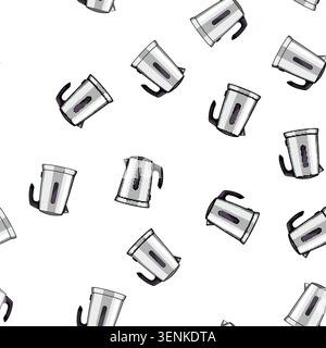 pattern heat kettle electric cartoon. automatic shutoff, capacity temperature, control energy heat kettle electric sign vector Stock Vector