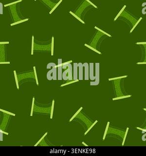 pattern green ornate fence section abstractly illustrating security, boundary, and separation in a garden or park setting, featuring detailed scrollwo Stock Vector