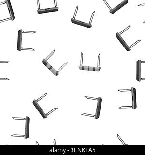 pattern metal folding table cartoon. metal folding table sign vector Stock Vector