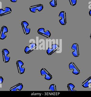 seamless pattern Welding glasses featuring a dark blue protective lens and a black frame, representing personal protective equipment - ppe - essential Stock Vector