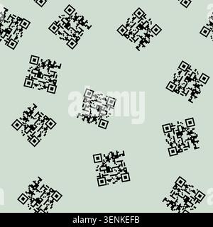 seamless pattern knobs qr code label cartoon. dials switches, buttons meters, indicators gauges knobs qr code label sign vector Stock Vector