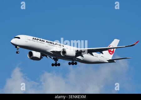 Japan Airlines (JAL) Airbus A350-900 (JA08XJ) passenger plane in