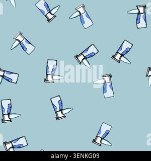 seamless pattern device inhaler portable cartoon. breath medication, relief allergy, airway therapy device inhaler portable sign vector Stock Vector