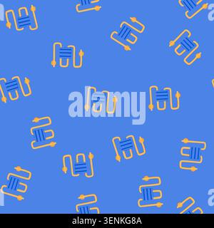 pattern bathroom heater towel cartoon. radiator wall, house home bathroom heater towel sign. seamless vector illustration Stock Vector