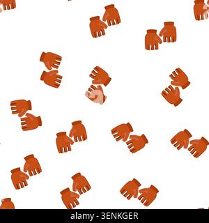 pattern automatic leather gloves cartoon. shutoff capacity, temperature control, energy efficient automatic leather gloves sign. seamless symbol vecto Stock Vector