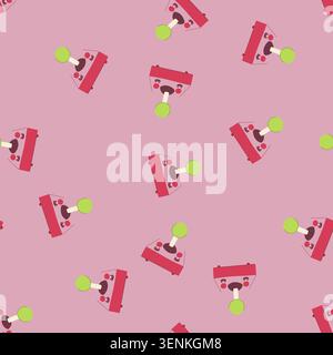 pattern machine arcade joystick cartoon. video old, stick controller, isometric pixel machine arcade joystick sign. seamless vector illustration Stock Vector