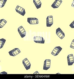 pattern technology multi device charging station cartoon. smcable compact, efficient sleek, modern convenient technology multi device charging station Stock Vector