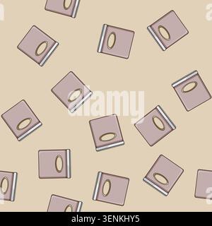 seamless pattern Rectangular wall mounted mailbox with a blank oval label providing a space for address or name, a concept of communication, delivery, Stock Vector