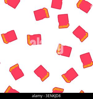 pattern format sd card cartoon. device camera, smartphone tablet, laptop computer format sd card sign. seamless symbol vector illustration Stock Vector