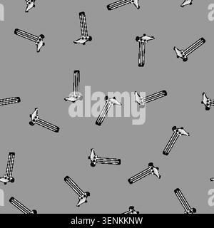 seamless pattern logistics hand cart cartoon. storage transport, mobility equipment, ling distribution logistics hand cart sign vector Stock Vector