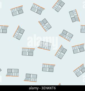 pattern freezer fridge cartoon. door appliance, food domestic, open interior freezer fridge sign. seamless vector illustration Stock Vector