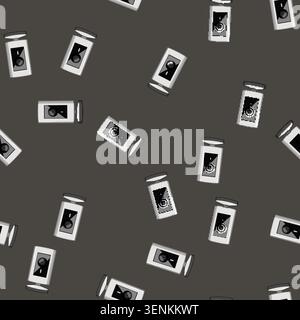seamless pattern digital table web camera cartoon. technology photo, focus film digital table web camera sign vector Stock Vector