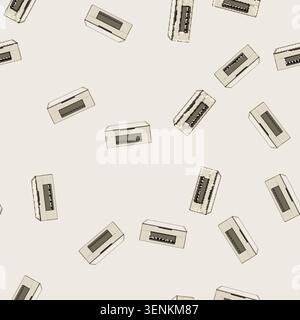 seamless pattern laser photo printer cartoon. digital document, print paper laser photo printer sign vector Stock Vector
