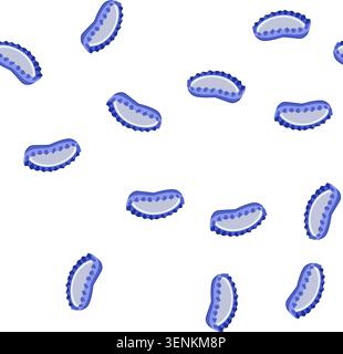 pattern blue metal bottle cap illustration with serrated edge and convex shape, seamless on white, symbolizing beverages, parties, refreshment, bars a Stock Vector