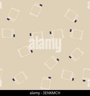 pattern transparent canister plastic cartoon. sealable foodgrade, portable kitchen, organization pantry transparent canister plastic sign. seamless ve Stock Vector