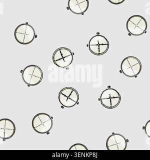 seamless pattern shot scope sniper cartoon. weapon cross, rifle military, hair focus shot scope sniper sign vector Stock Vector