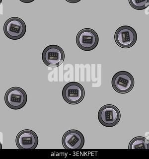 seamless pattern modern cd player cartoon. record vintage, audio sound modern cd player sign vector Stock Vector