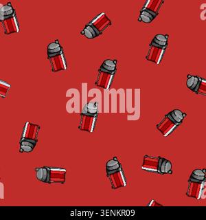 seamless pattern system water pump cartoon. treatment waste, tank station, clean filter system water pump sign vector Stock Vector