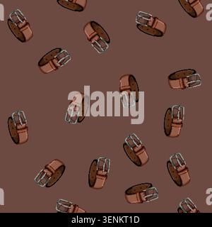 seamless pattern strap leather belt cartoon. strap leather belt sign vector Stock Vector
