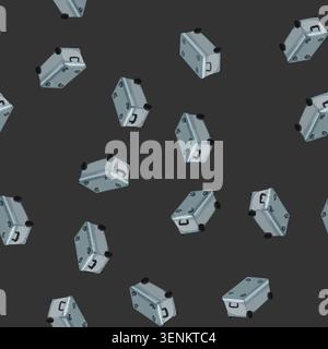 seamless pattern beach cooler box cartoon. beach cooler box sign vector Stock Vector
