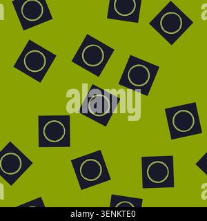 seamless pattern technology hud round frame cartoon. panel graphic, element space, ui menu technology hud round frame sign vector Stock Vector