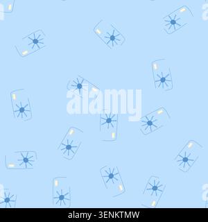 pattern bladeless hand electric fan cartoon. usb held, quiet lightweight, adjustable personal bladeless hand electric fan sign. seamless vector illust Stock Vector