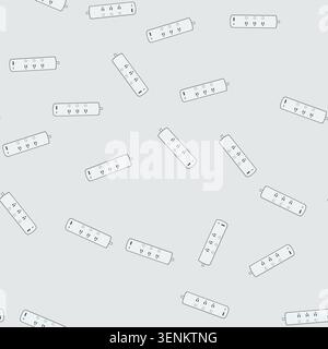 seamless pattern control power strip smart cartoon. remote energy, efficient timer, voice compatible control power strip smart sign vector Stock Vector