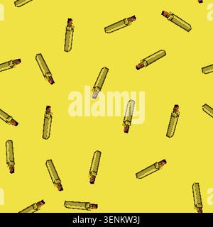 seamless pattern electrode electrodes welding cartoon. arc steel, metal construction, iron machine electrode electrodes welding sign vector Stock Vector