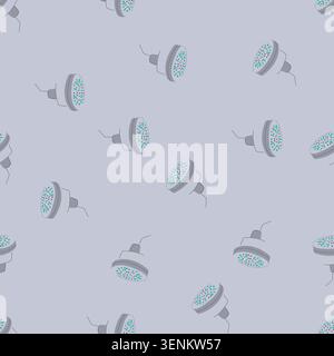 pattern spray shower head cartoon. falling drop, rain pipe, silver metal spray shower head sign. seamless vector illustration Stock Vector
