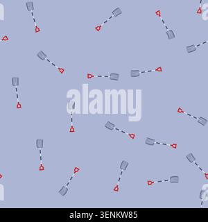 pattern logo snow shovel cartoon. silhouette ice, scoop, heavy ing logo snow shovel sign. seamless vector illustration Stock Vector