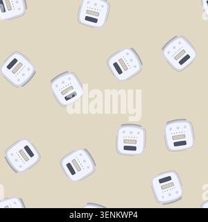 pattern voice smart home hub cartoon. control device, technology internet, assistant security voice smart home hub sign. seamless vector illustration Stock Vector