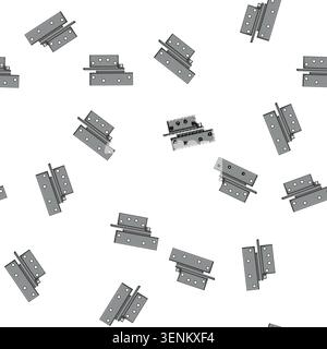 pattern metal door hinge cartoon. wood home, steel object, house silver metal door hinge sign vector Stock Vector