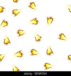 pattern effect gun flash cartoon. explosion bomb, fire shooting, shot barrel effect gun flash sign vector Stock Vector