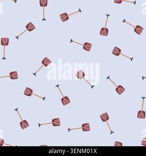 pattern spade snow shovel cartoon. logo silhouette, ice symbol, scoop heavy spade snow shovel sign. seamless vector illustration Stock Vector