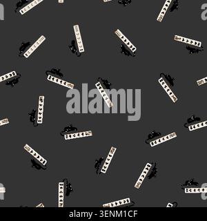 seamless pattern Modern power strip with multiple electrical outlets and usb ports offering convenient power distribution and charging solutions for e Stock Vector