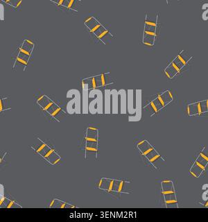 pattern repair step ladder cartoon. metal success, stairs staircase, man high repair step ladder sign. seamless vector illustration Stock Vector