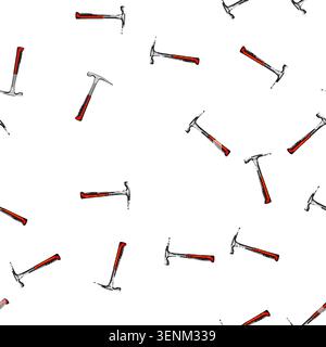 pattern building masons hammer cartoon. masonry carpentry, craftsmanship trade, site worker building masons hammer sign vector Stock Vector
