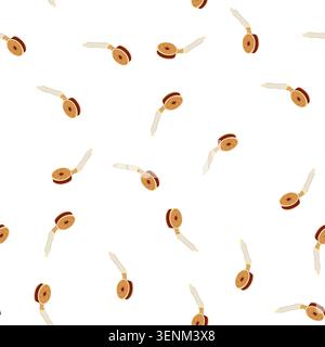 pattern water shower head cartoon. bathroom spray, falling drop, rain pipe water shower head sign. seamless symbol vector illustration Stock Vector