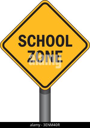 school zone traffic signs isolated vector illustration Stock Vector