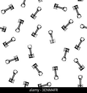 pattern Engine piston and connecting rod illustration displaying a vital automotive component for internal combustion, representing mechanical enginee Stock Vector