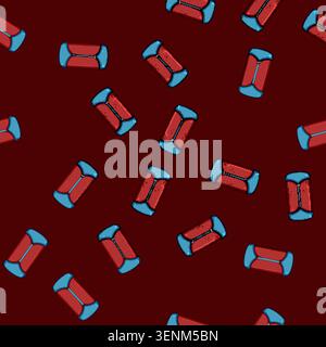 seamless pattern Compression bag showing storage solution for camping, backpacking, or travel gear, illustrating efficiency, portability, and space sa Stock Vector