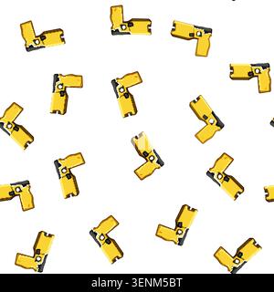 pattern pistol taser gun cartoon. sniper fire, crime military, automatic firearm pistol taser gun sign vector Stock Vector