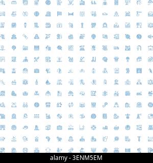 Collection of diverse outline icons depicting various business, finance, travel, and social concepts, ideal for web design, infographics, and corporat Stock Vector