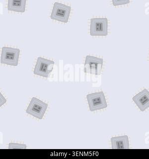 pattern electronics microchip cartoon. innovation digital, power microprocessor, nanochip data electronics microchip sign. seamless vector illustratio Stock Vector