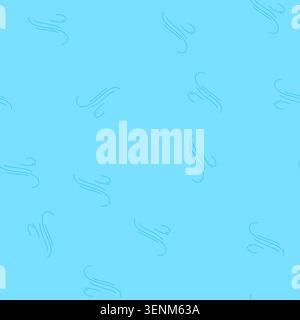 pattern swirling blue lines creating graphic representation of wind or air current moving across a plain white background, symbolizing weather conditi Stock Vector