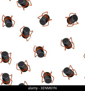 pattern winter heater gas cartoon. winter heater gas sign vector Stock Vector