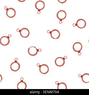 pattern bag clasp jewelry cartoon. snap chain, lobster necklace, carabiner ring bag clasp jewelry sign. seamless symbol vector illustration Stock Vector