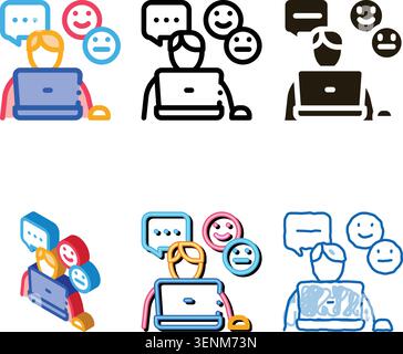 emotional chat communication icon vector. emotional chat communication stylized sign. color symbol Stock Vector