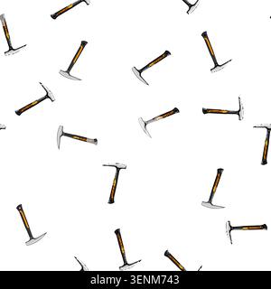 pattern craftsmanship masons hammer cartoon. trade site, worker industry, tools hand craftsmanship masons hammer sign vector Stock Vector